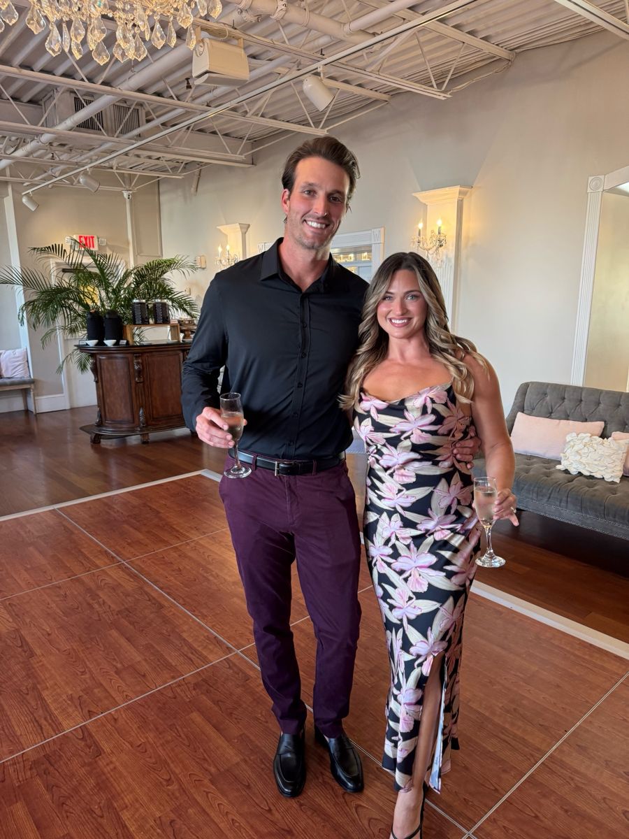 Client and her partner at a bar