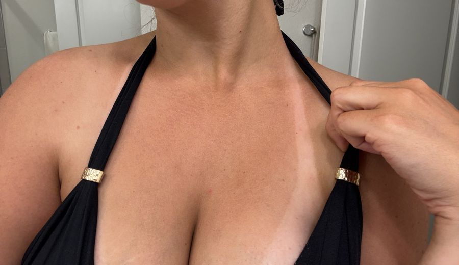 Spray tan line result