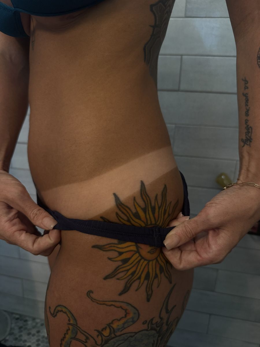 Spray tan line result