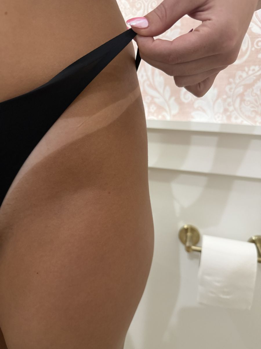 Spray tan line result