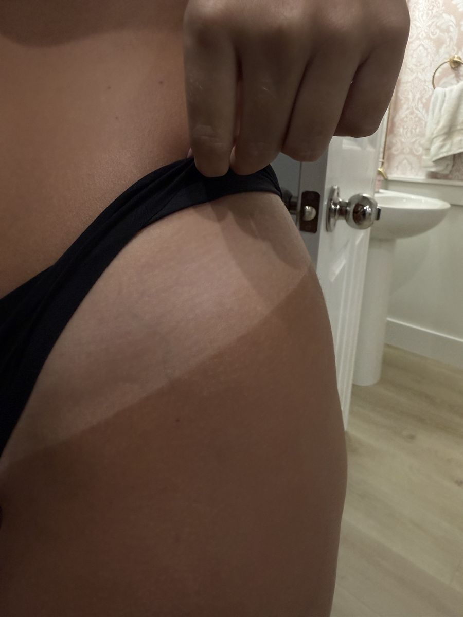 Spray tan line result